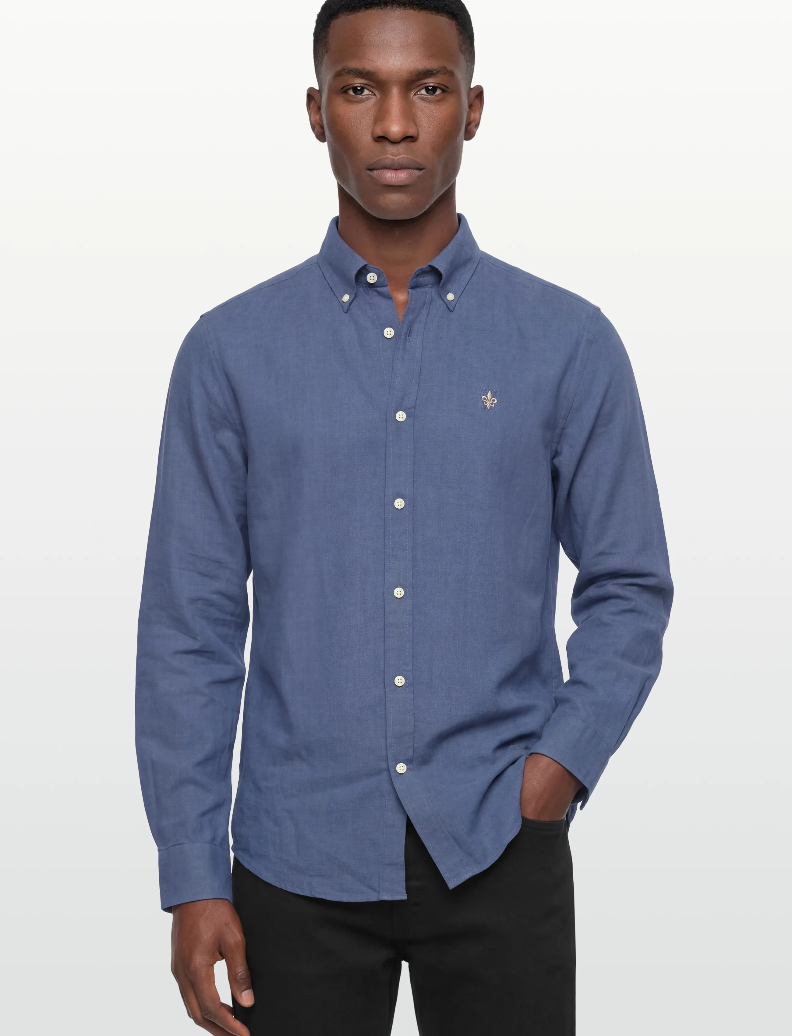 Morris - Douglas Linen Shirt-Classic Fit - linased särgid - blue - 3