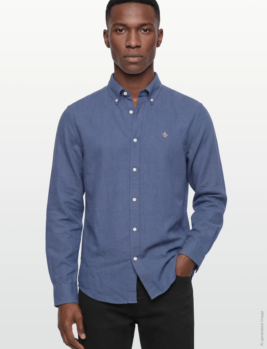 Morris - Douglas Linen Shirt-Classic Fit - linen shirts - blue - 3
