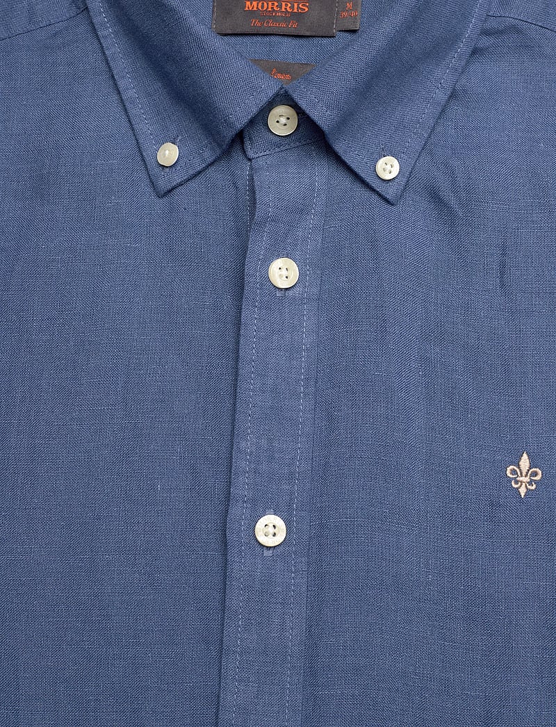 Morris - Douglas Linen Shirt-Classic Fit - hørskjorter - blue - 5