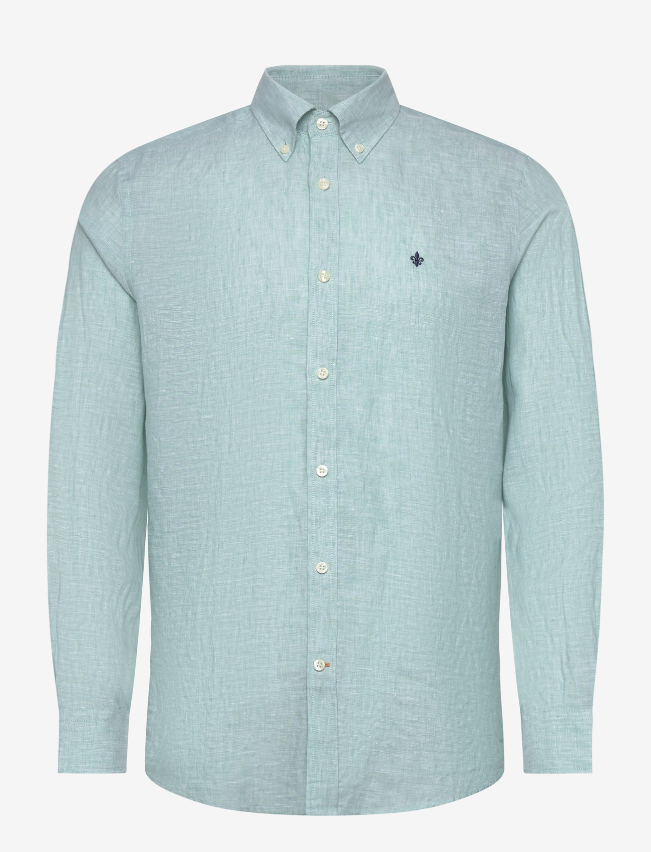 Morris - Douglas Linen Shirt-Classic Fit - hørskjorter - green - 1