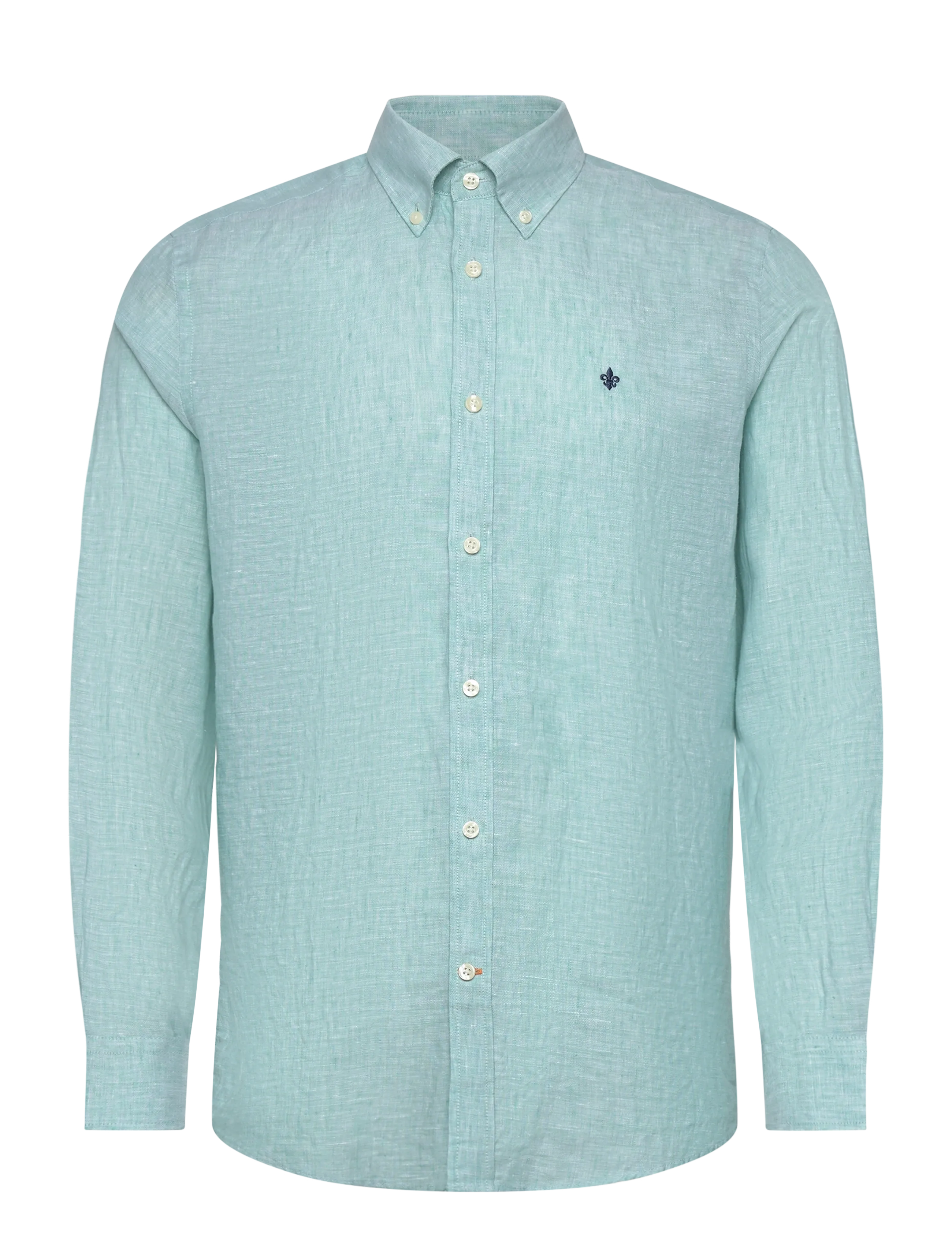 Morris Douglas Linen Shirt-Classic Fit - Morris Stockholm - GREEN / green