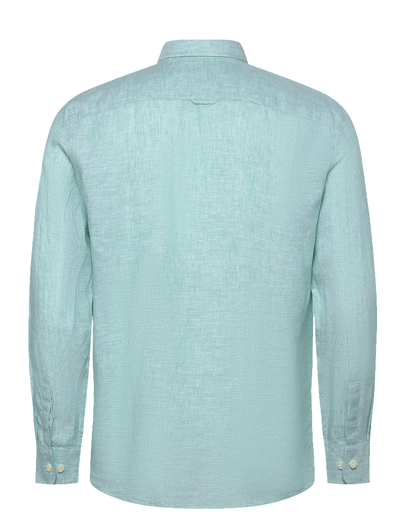 Morris - Douglas Linen Shirt-Classic Fit - hørskjorter - green - 2