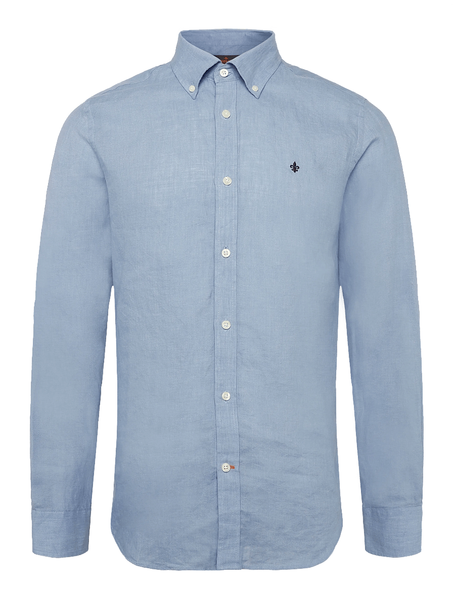 Morris - Douglas Linen Shirt-Classic Fit - linen shirts - light blue - 1