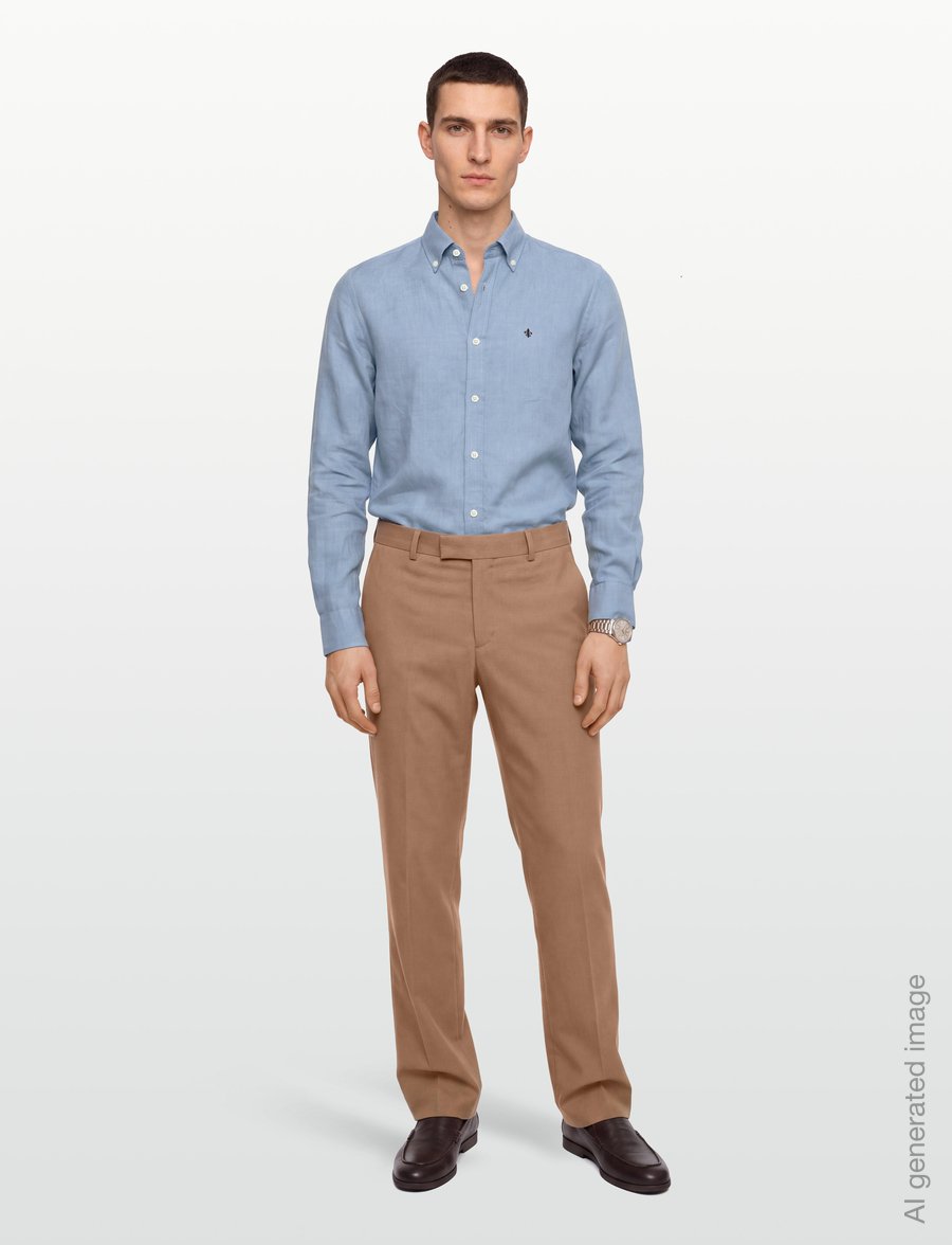 Morris - Douglas Linen Shirt-Classic Fit - linen shirts - light blue - 0
