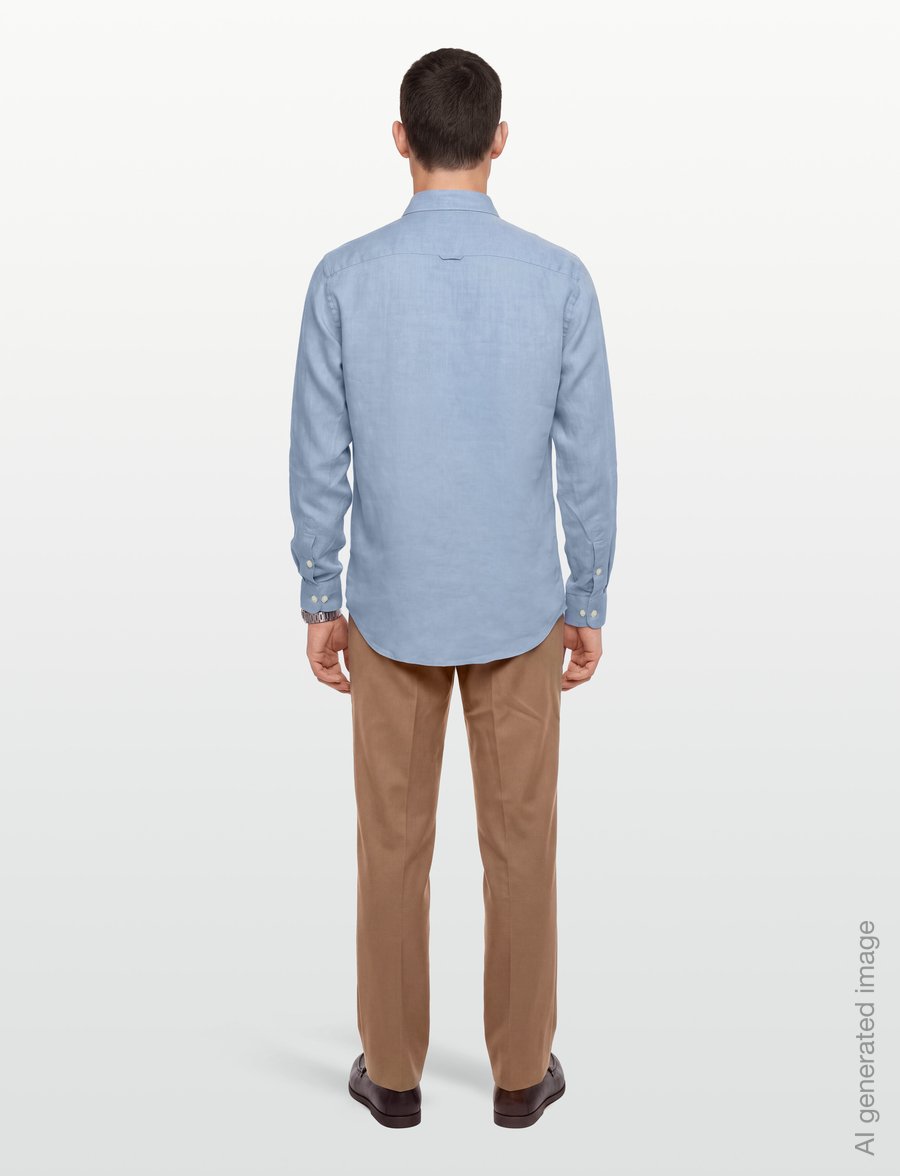 Morris - Douglas Linen Shirt-Classic Fit - linen shirts - light blue - 4