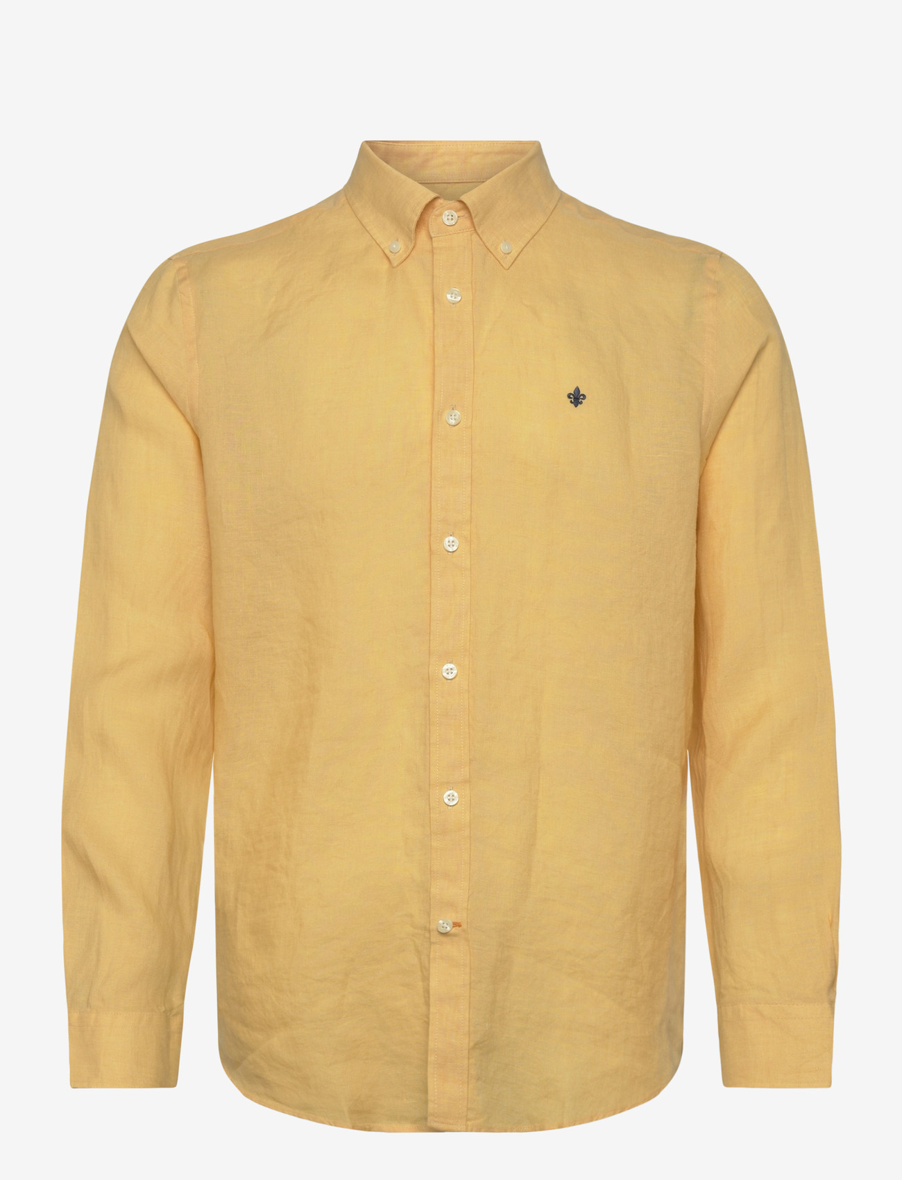 Morris - Douglas Linen Shirt-Classic Fit - hørskjorter - orange - 1
