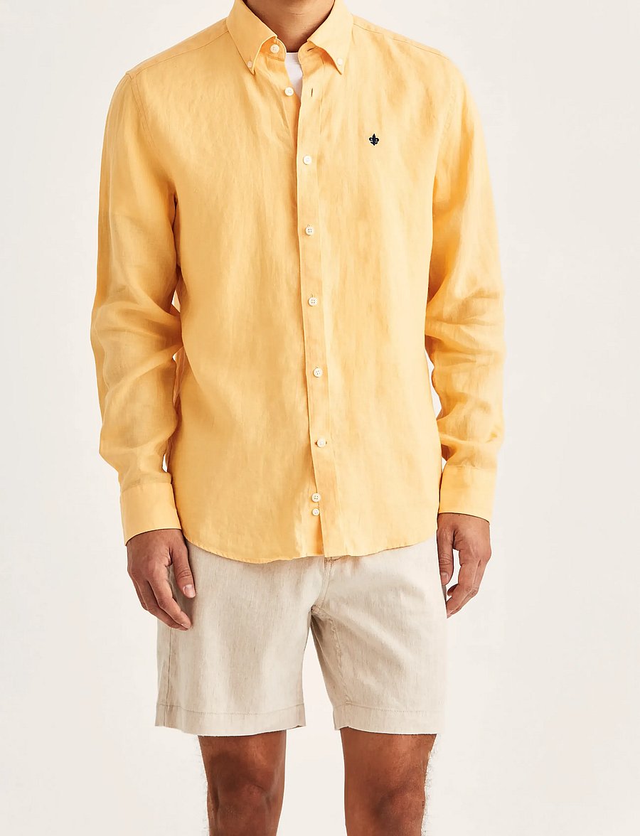 Morris - Douglas Linen Shirt-Classic Fit - leinenhemden - orange - 0