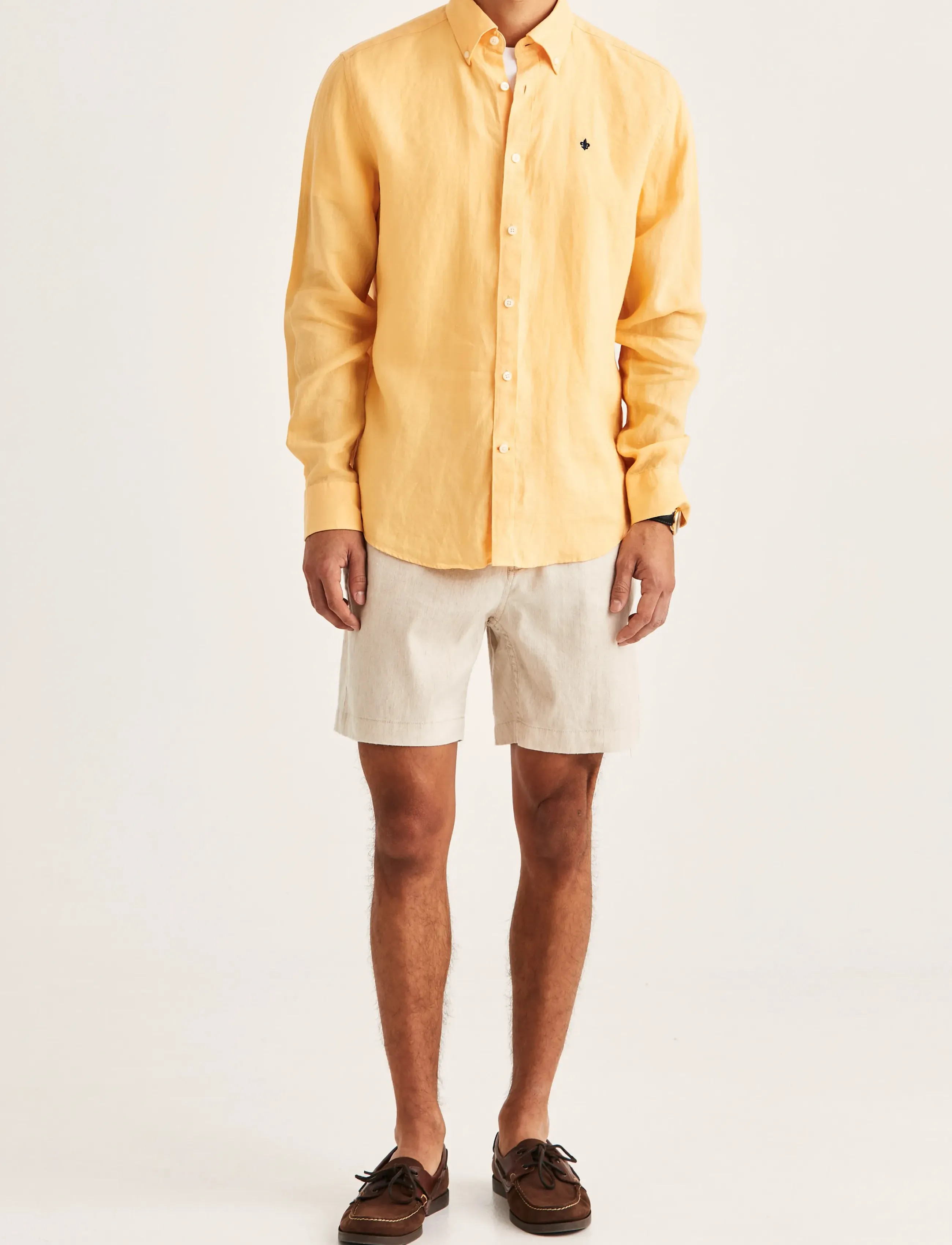 Morris - Douglas Linen Shirt-Classic Fit - leinenhemden - orange - 3