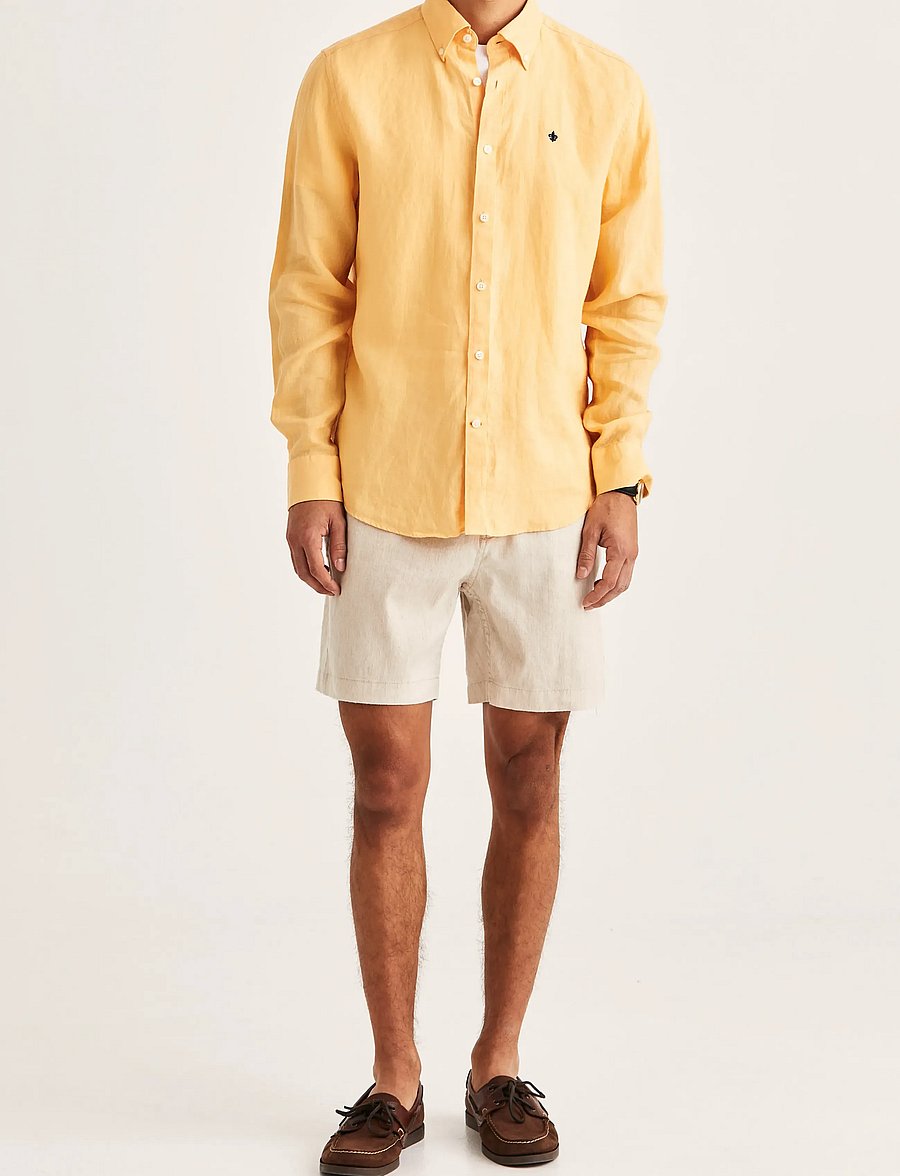 Morris - Douglas Linen Shirt-Classic Fit - leinenhemden - orange - 3