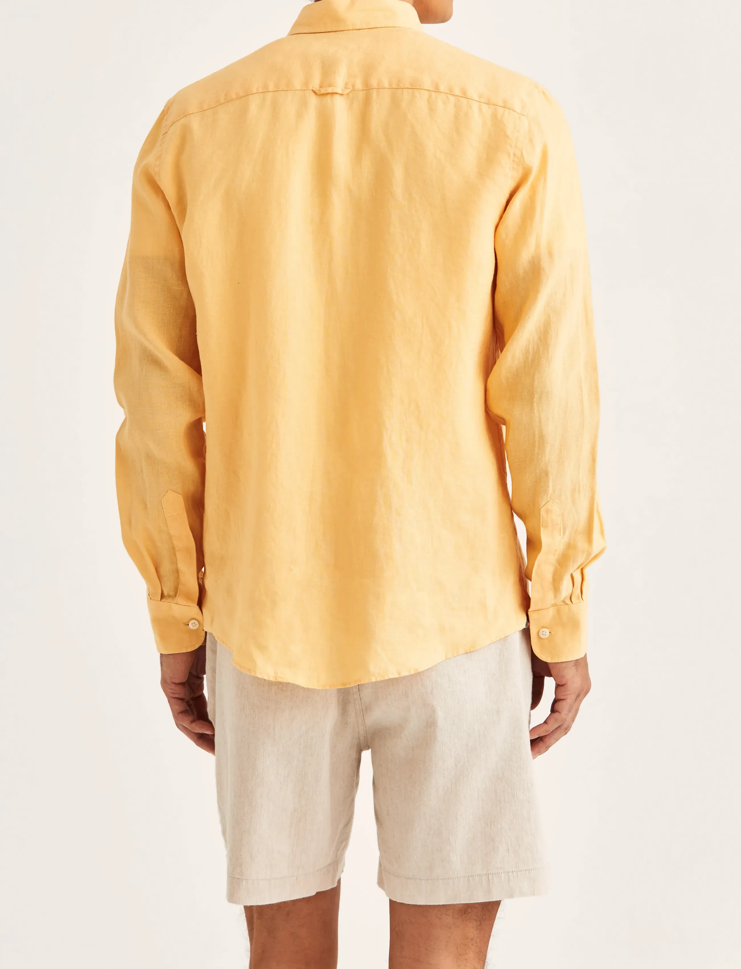 Morris - Douglas Linen Shirt-Classic Fit - leinenhemden - orange - 4