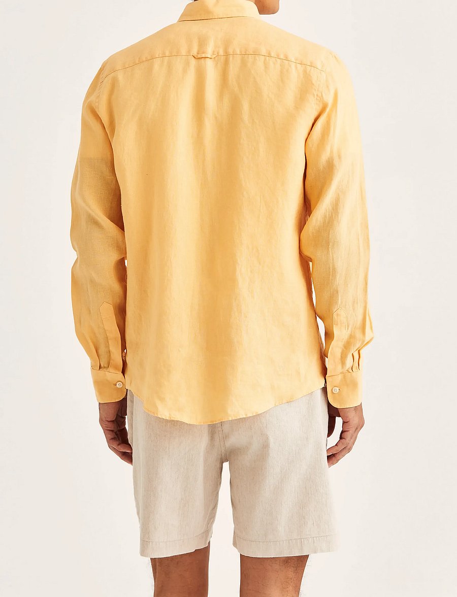 Morris - Douglas Linen Shirt-Classic Fit - leinenhemden - orange - 4
