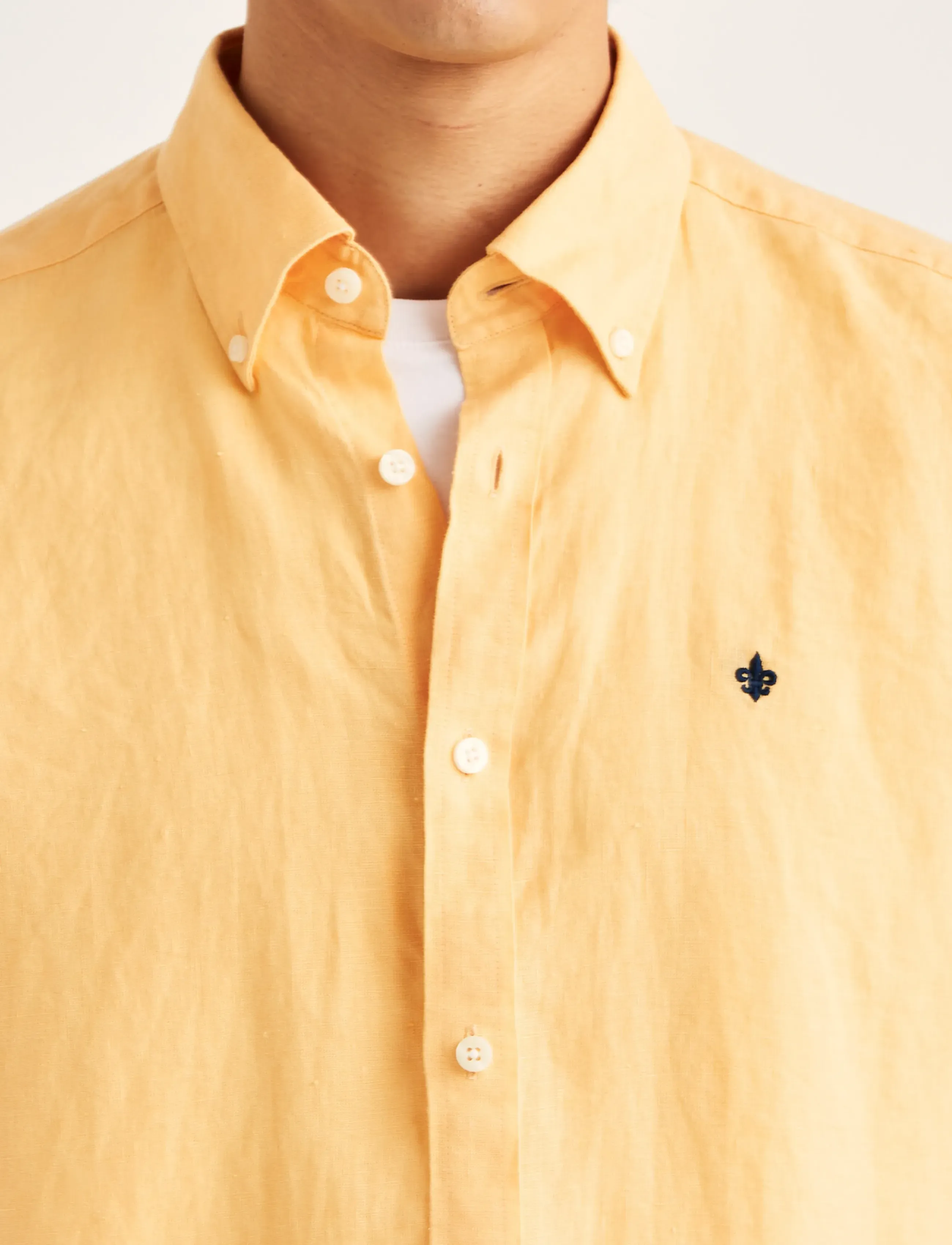 Morris - Douglas Linen Shirt-Classic Fit - leinenhemden - orange - 5