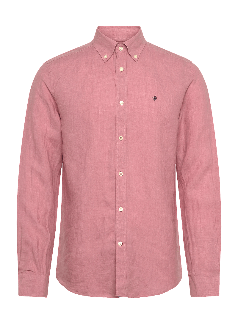 Morris - Douglas Linen Shirt-Classic Fit - hørskjorter - pink - 1
