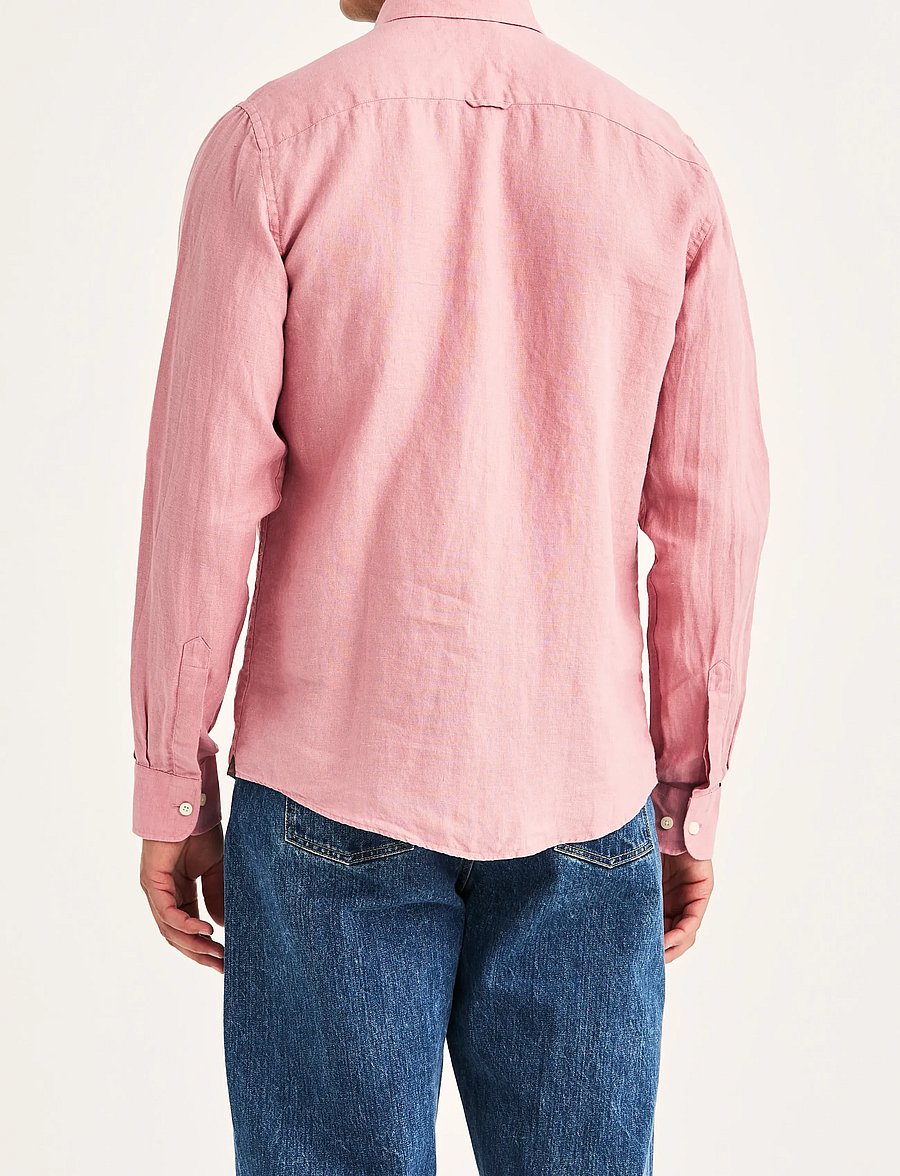 Morris - Douglas Linen Shirt-Classic Fit - linen shirts - pink - 4