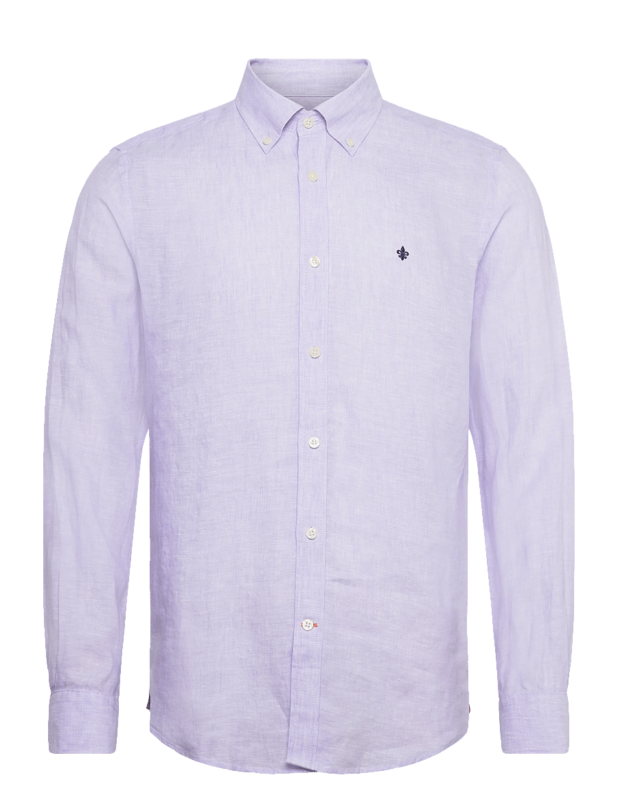 Morris - Douglas Linen Shirt-Classic Fit - linen shirts - purple - 1