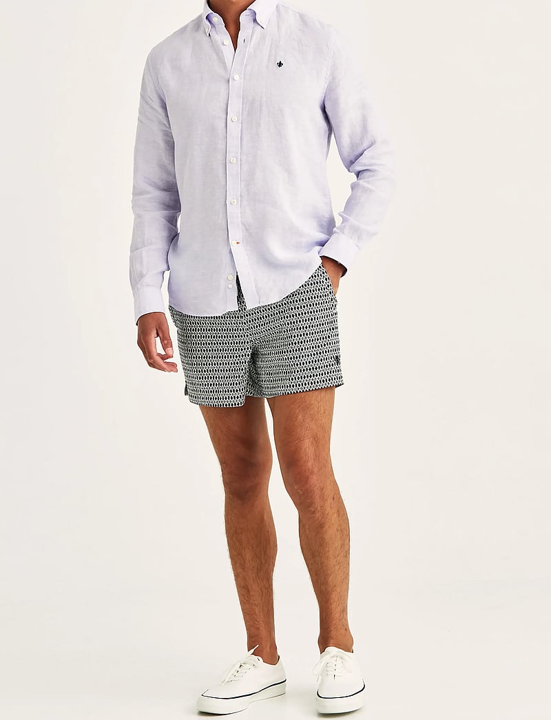 Morris - Douglas Linen Shirt-Classic Fit - hørskjorter - purple - 3