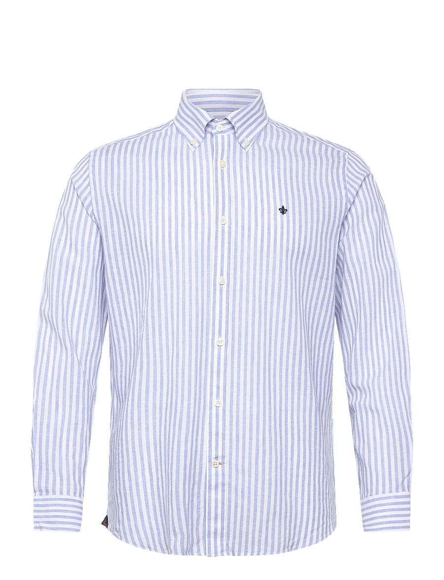Morris - Douglas Linen Stripe Shirt-Classic Fit - stribede skjorter - light blue - 1