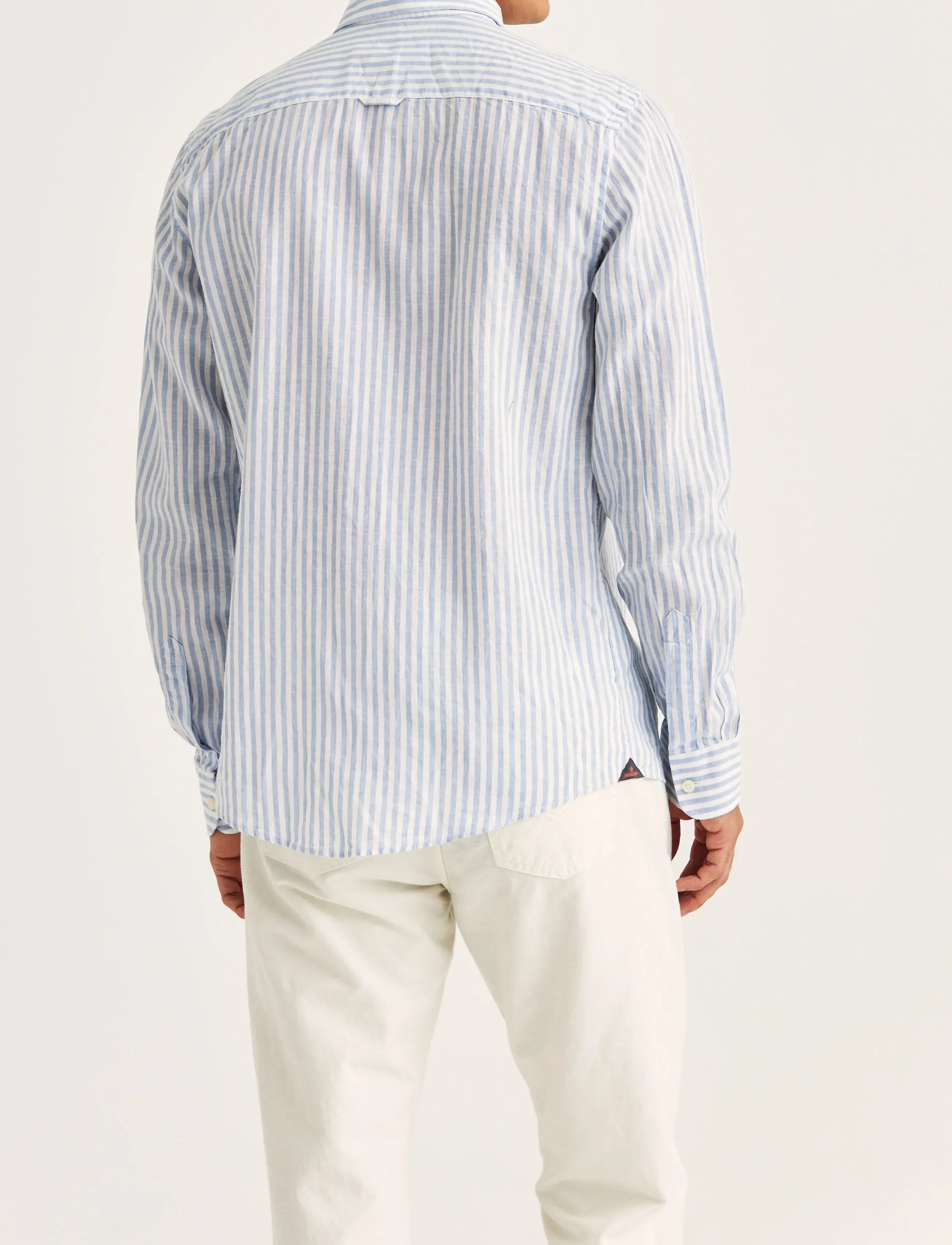 Morris - Douglas Linen Stripe Shirt-Classic Fit - stribede skjorter - light blue - 4