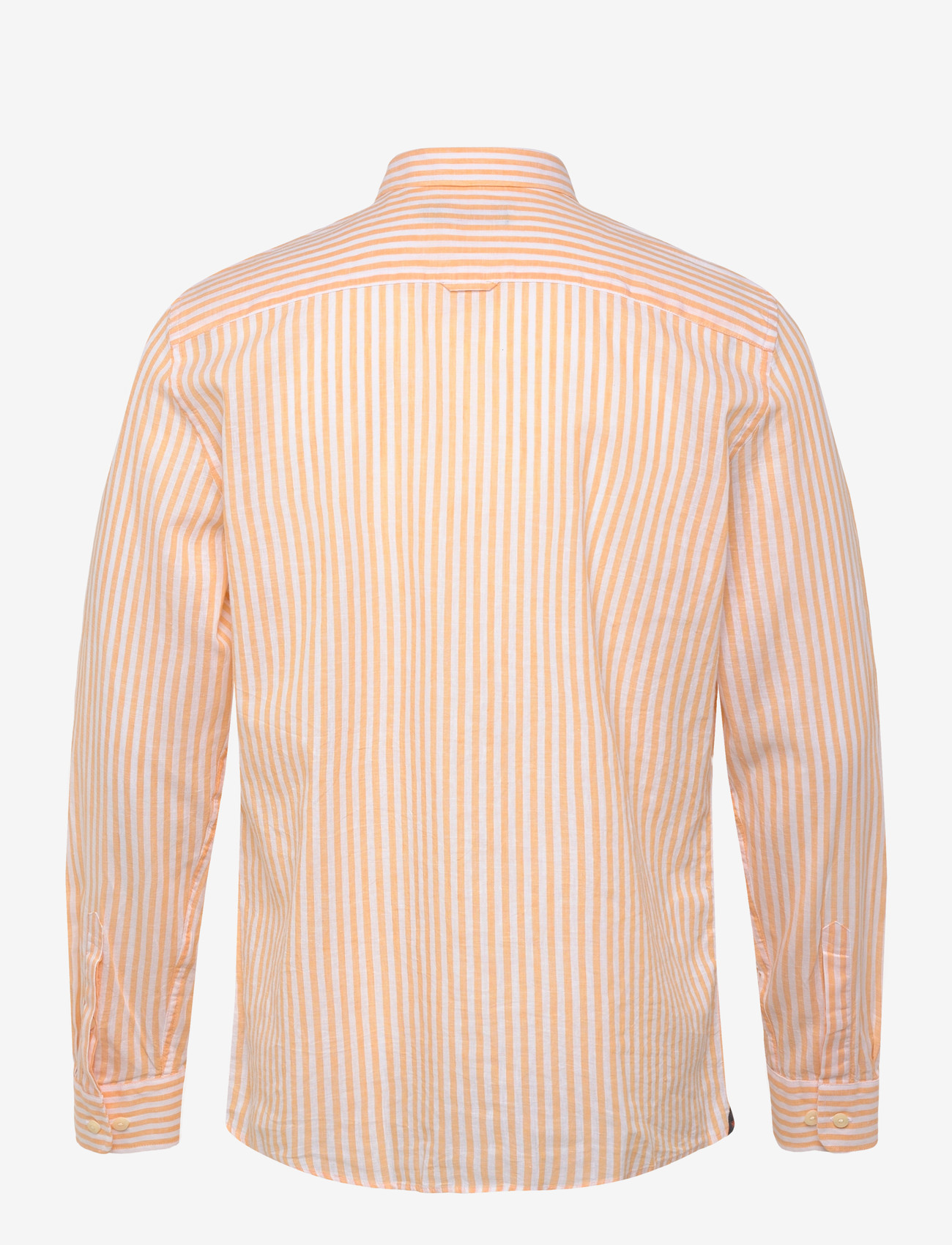 Morris - Douglas Linen Stripe Shirt-Classic Fit - striped shirts - orange - 2