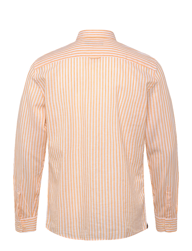 Morris - Douglas Linen Stripe Shirt-Classic Fit - striped shirts - orange - 2