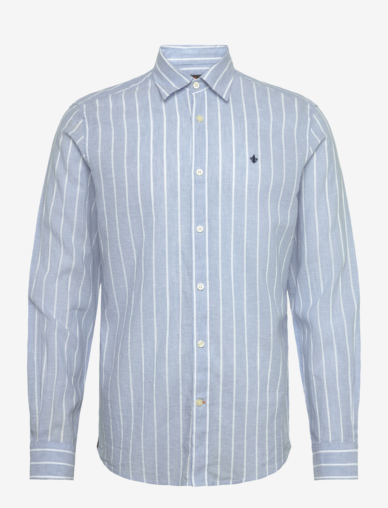 Morris - Douglas Linen Mix Stripe Shirt-Classic Fit - striped shirts - light blue - 1