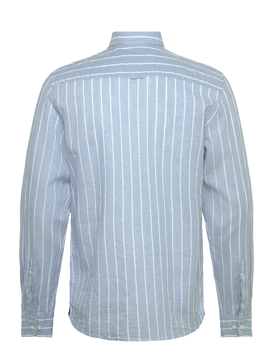 Morris - Douglas Linen Mix Stripe Shirt-Classic Fit - stribede skjorter - light blue - 2