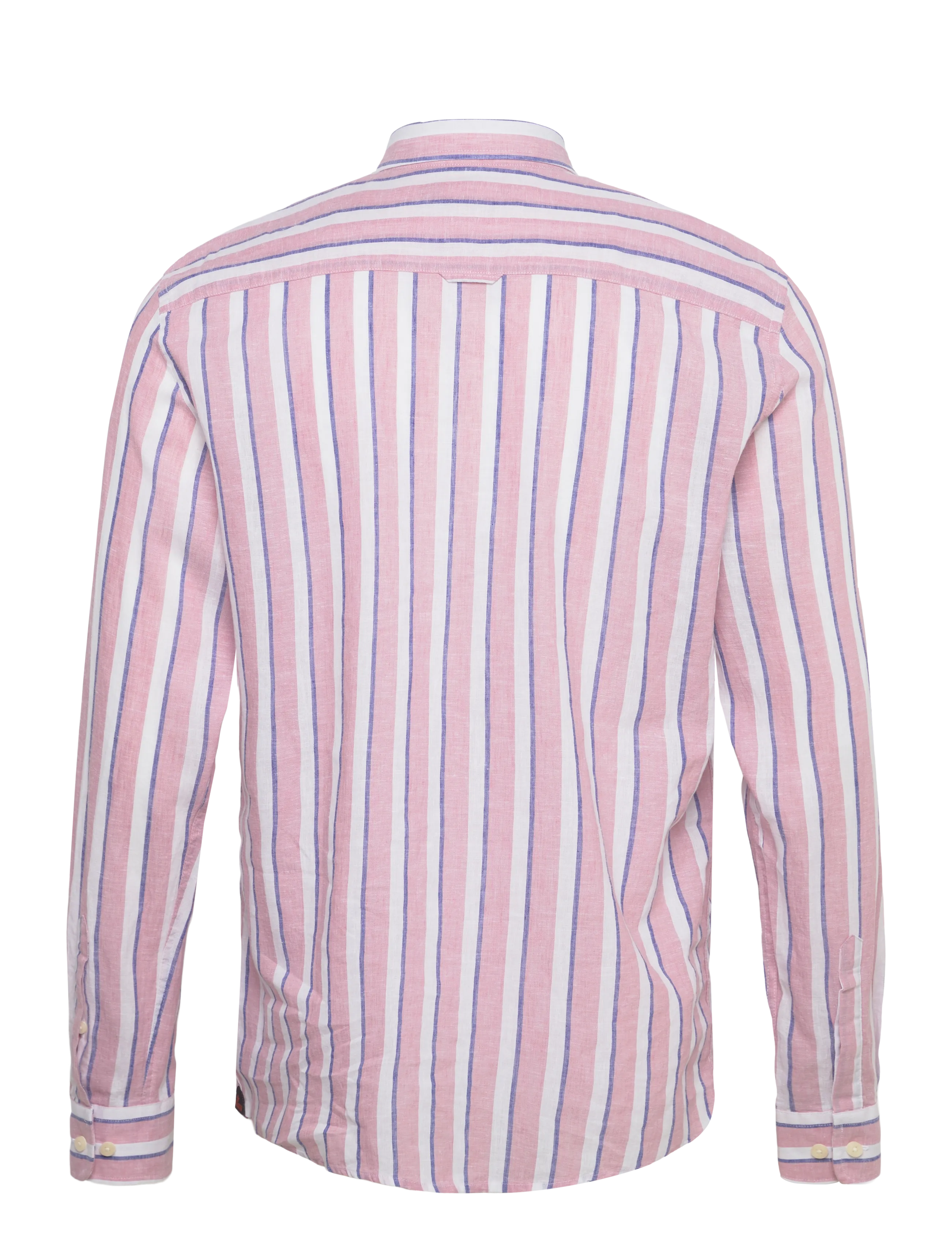 Morris - Douglas Linen Mix Stripe Shirt-Classic Fit - stribede skjorter - pink - 2