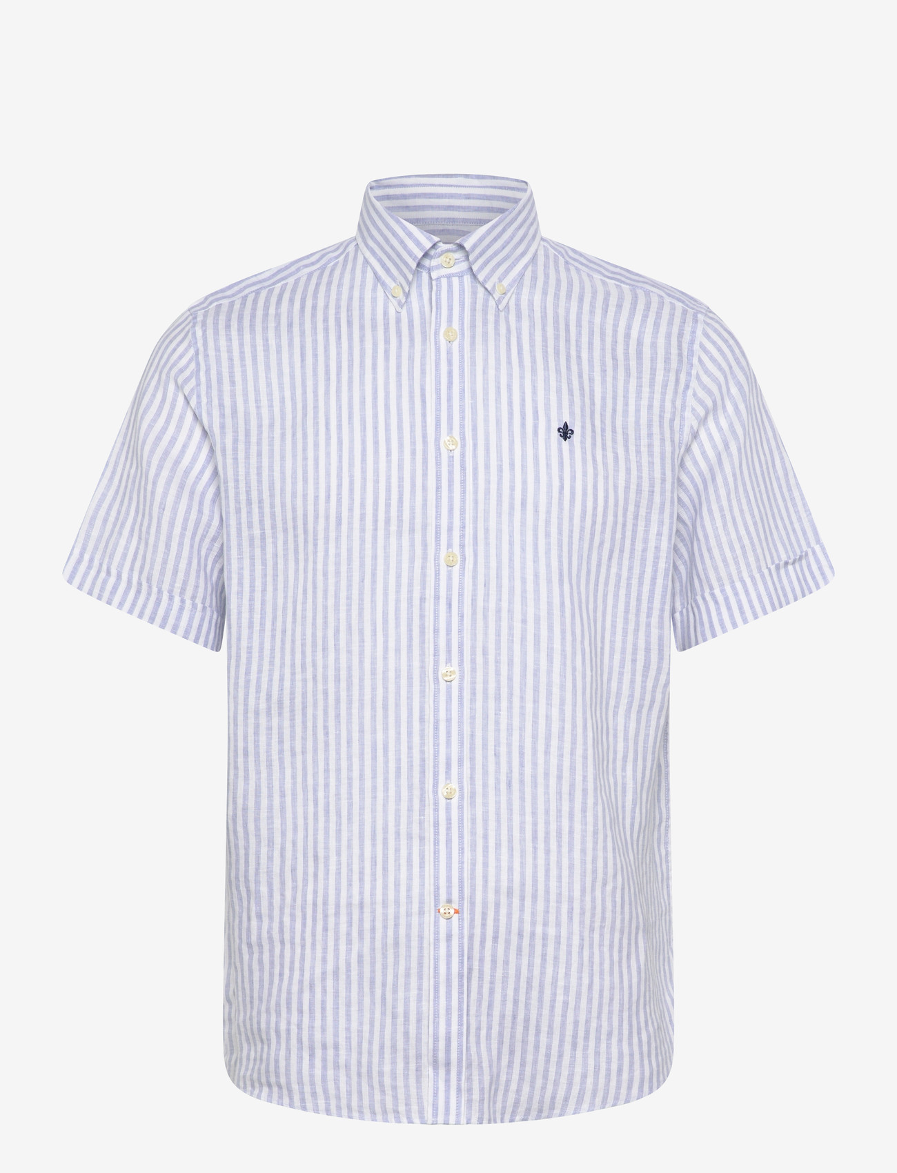 Morris - Douglas Linen Shirt SS-Classic Fit - triibulised särgid - light blue - 1