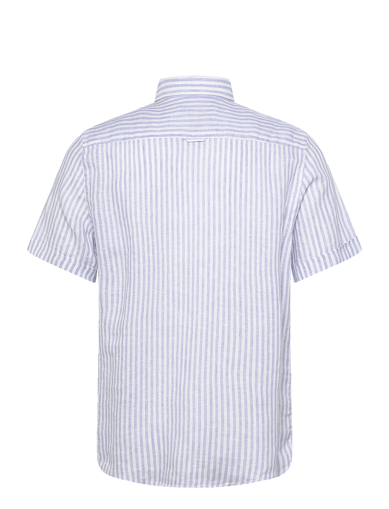 Morris - Douglas Linen Shirt SS-Classic Fit - triibulised särgid - light blue - 2