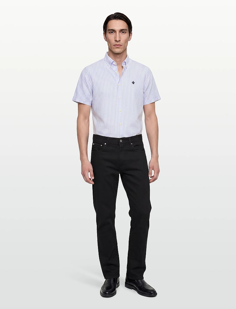 Morris - Douglas Linen Shirt SS-Classic Fit - triibulised särgid - light blue - 0