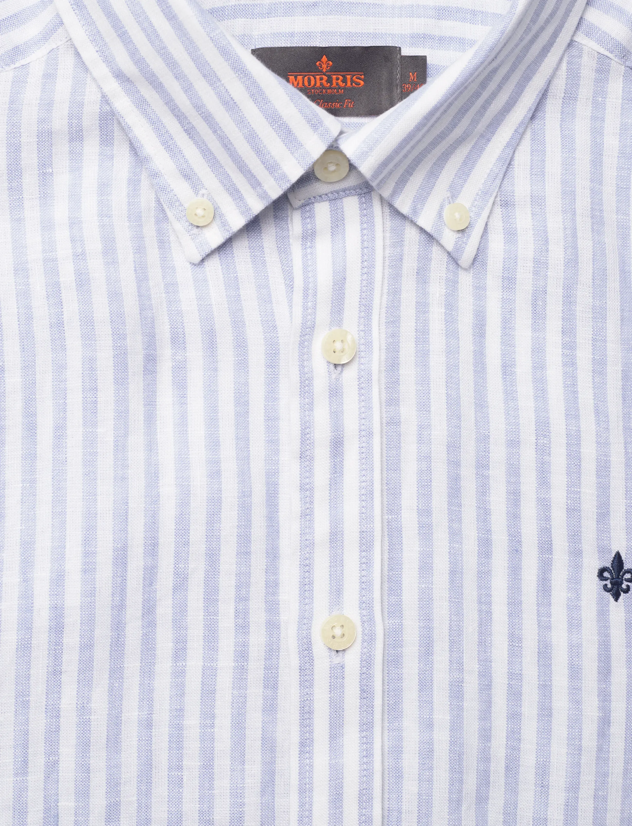 Morris - Douglas Linen Shirt SS-Classic Fit - gestreifte hemden - light blue - 5