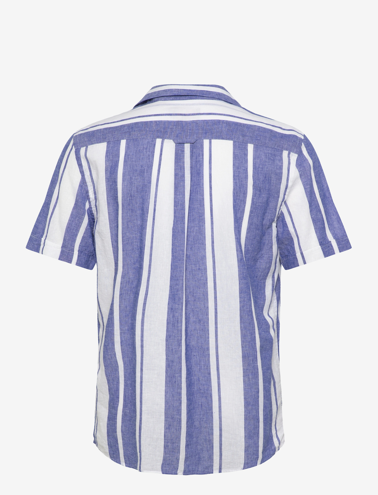 Morris - Resort Linen SS Shirt-Classic Fit - striped shirts - blue - 2