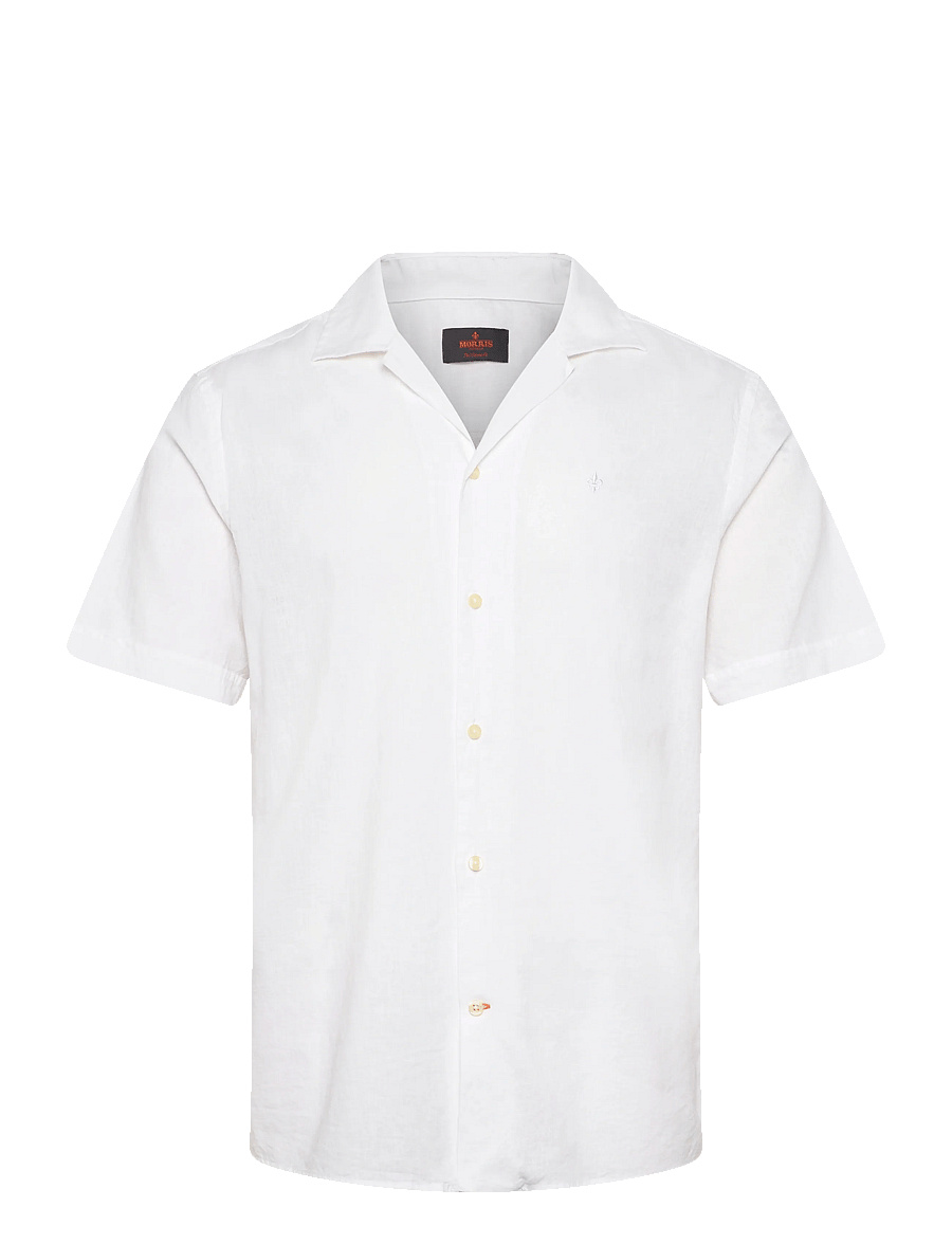 Morris - Resort Linen SS Shirt-Classic Fit - gestreifte hemden - white - 1