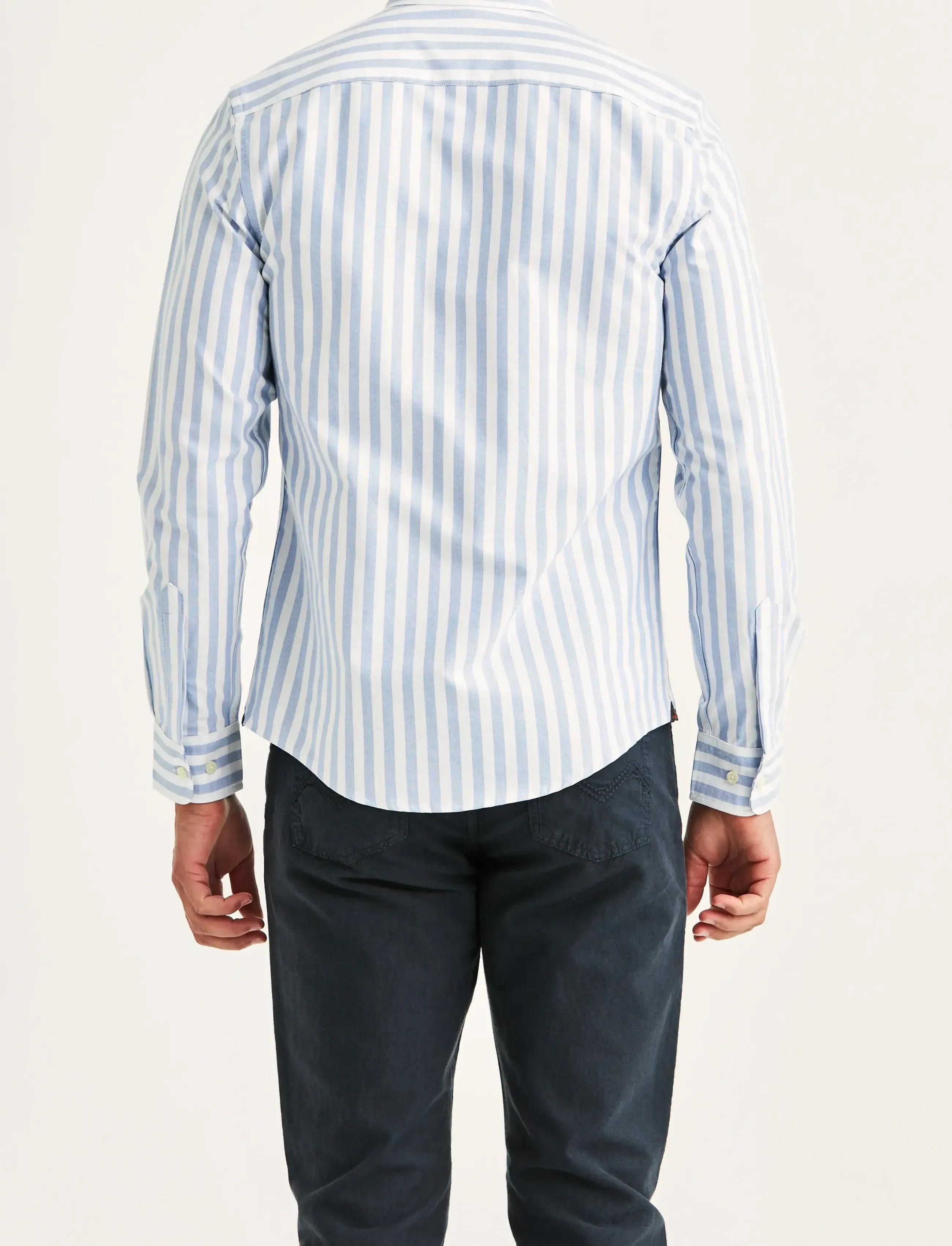 Morris - Douglas Oxford Stripe Shirt-Slim Fit - stribede skjorter - light blue - 4