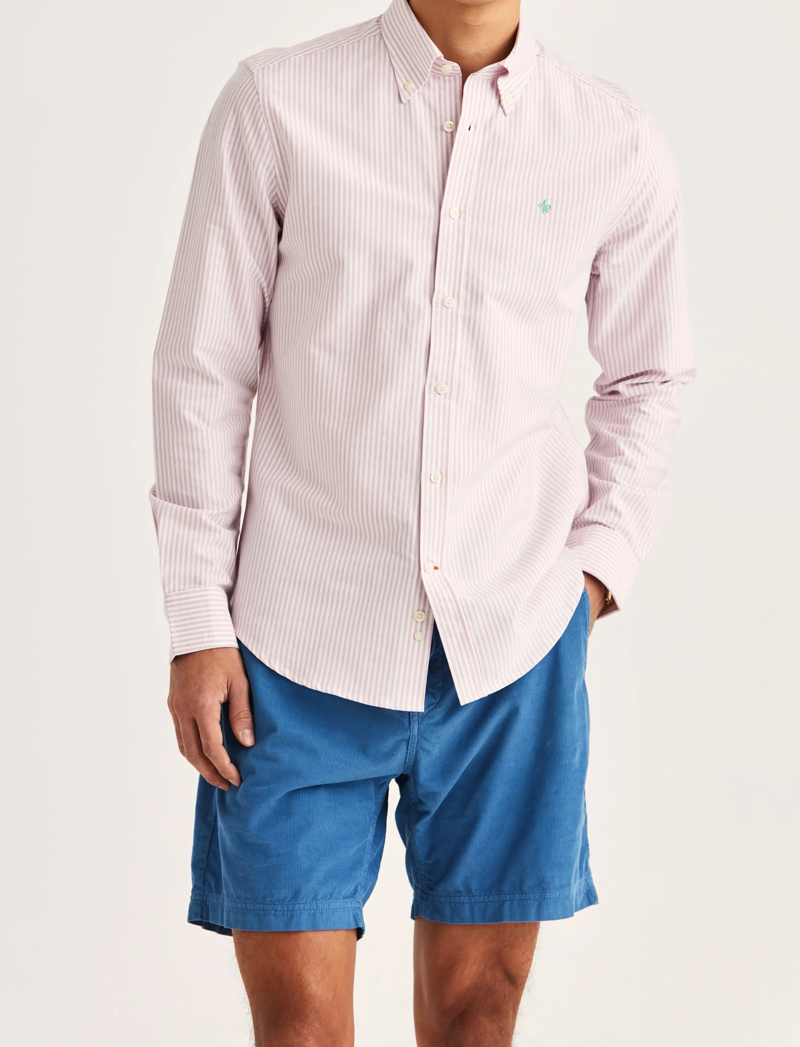 Morris Douglas Oxford Stripe Shirt-Slim Fit, XL, Pink, Shirts > Oxford Shirt, Herre