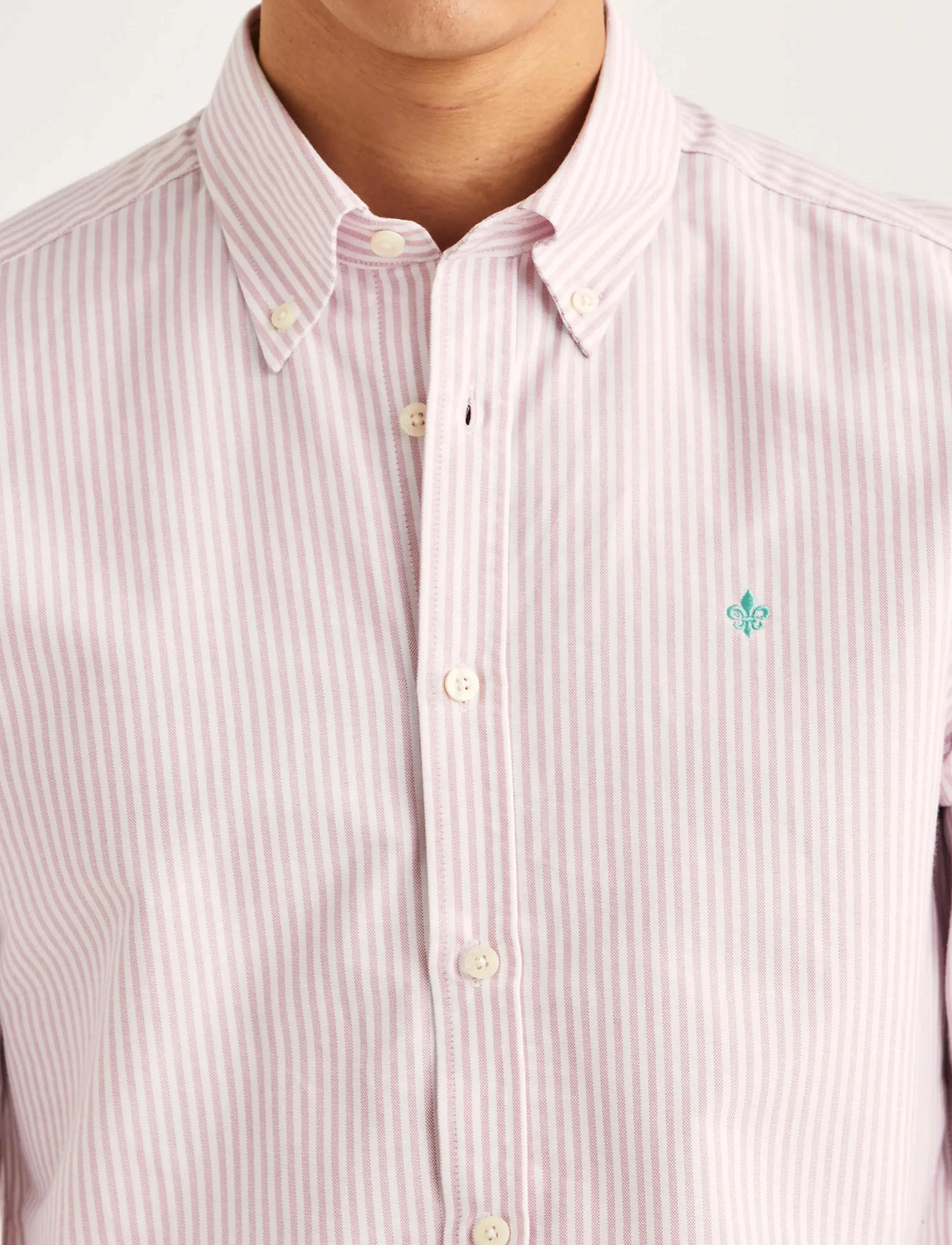 Morris - Douglas Oxford Stripe Shirt-Slim Fit - stribede skjorter - pink - 5