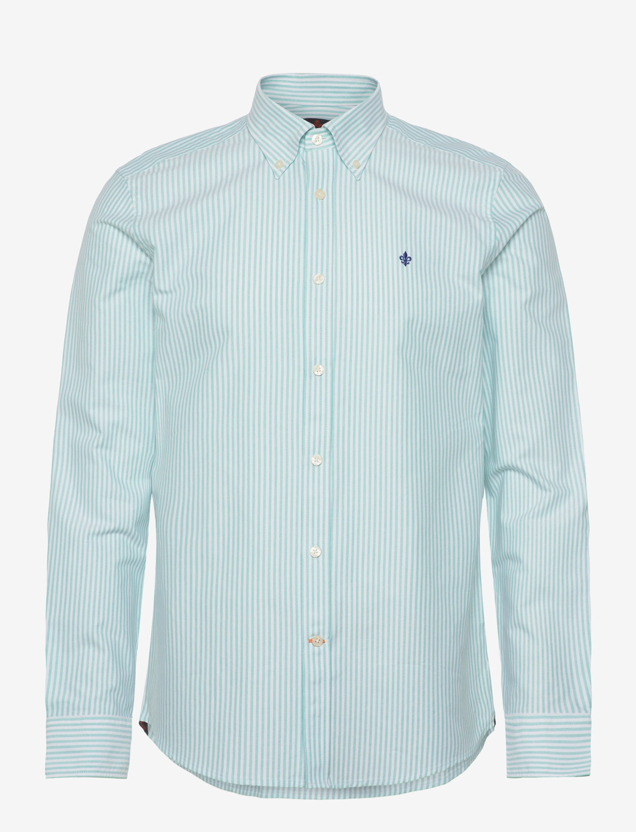 Morris - Douglas Oxford Stripe Shirt-Slim Fit - stribede skjorter - turquoise - 1