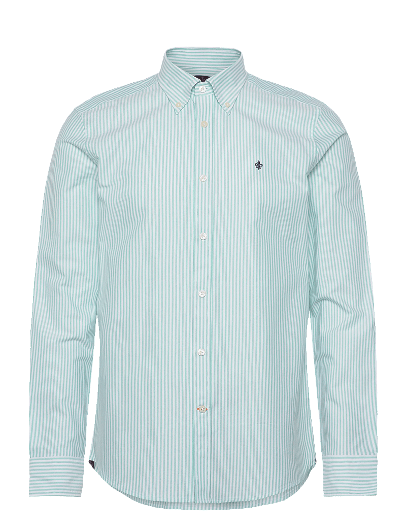 Morris - Douglas Oxford Stripe Shirt-Slim Fit - stribede skjorter - turquoise - 1