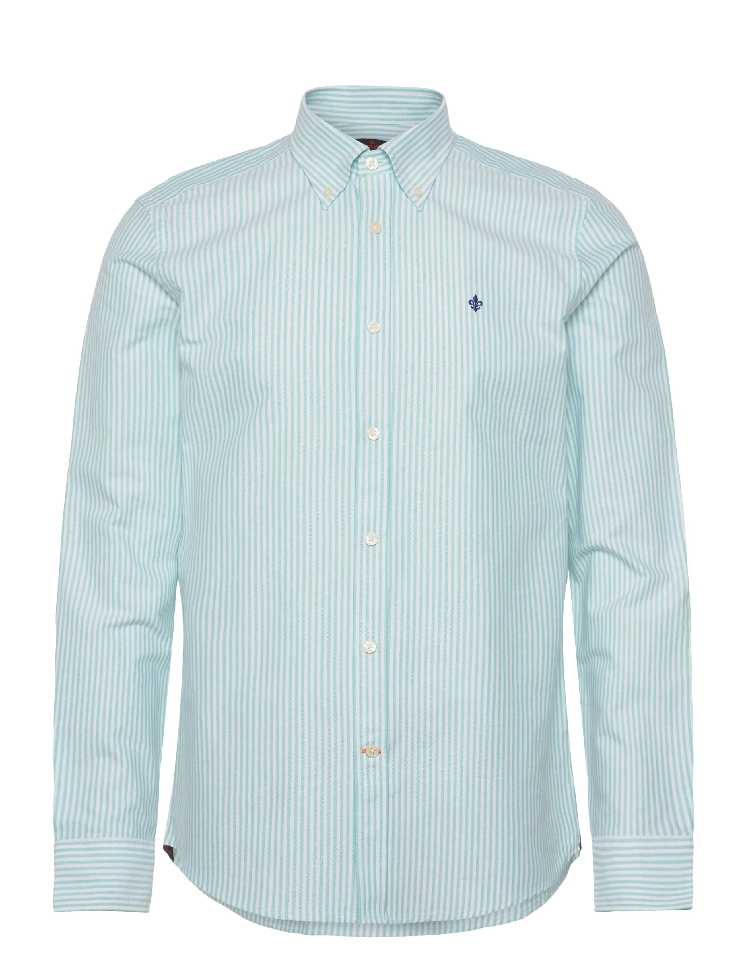 Morris - Douglas Oxford Stripe Shirt-Slim Fit - stribede skjorter - turquoise - 1