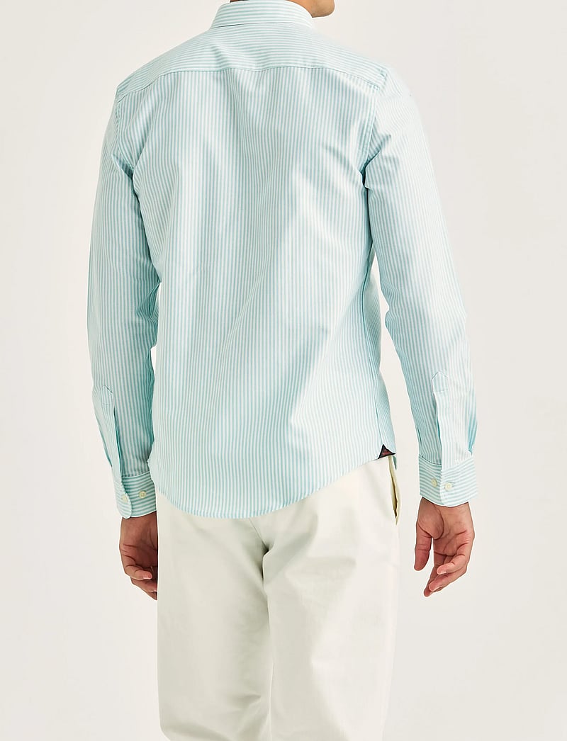 Morris - Douglas Oxford Stripe Shirt-Slim Fit - stribede skjorter - turquoise - 4