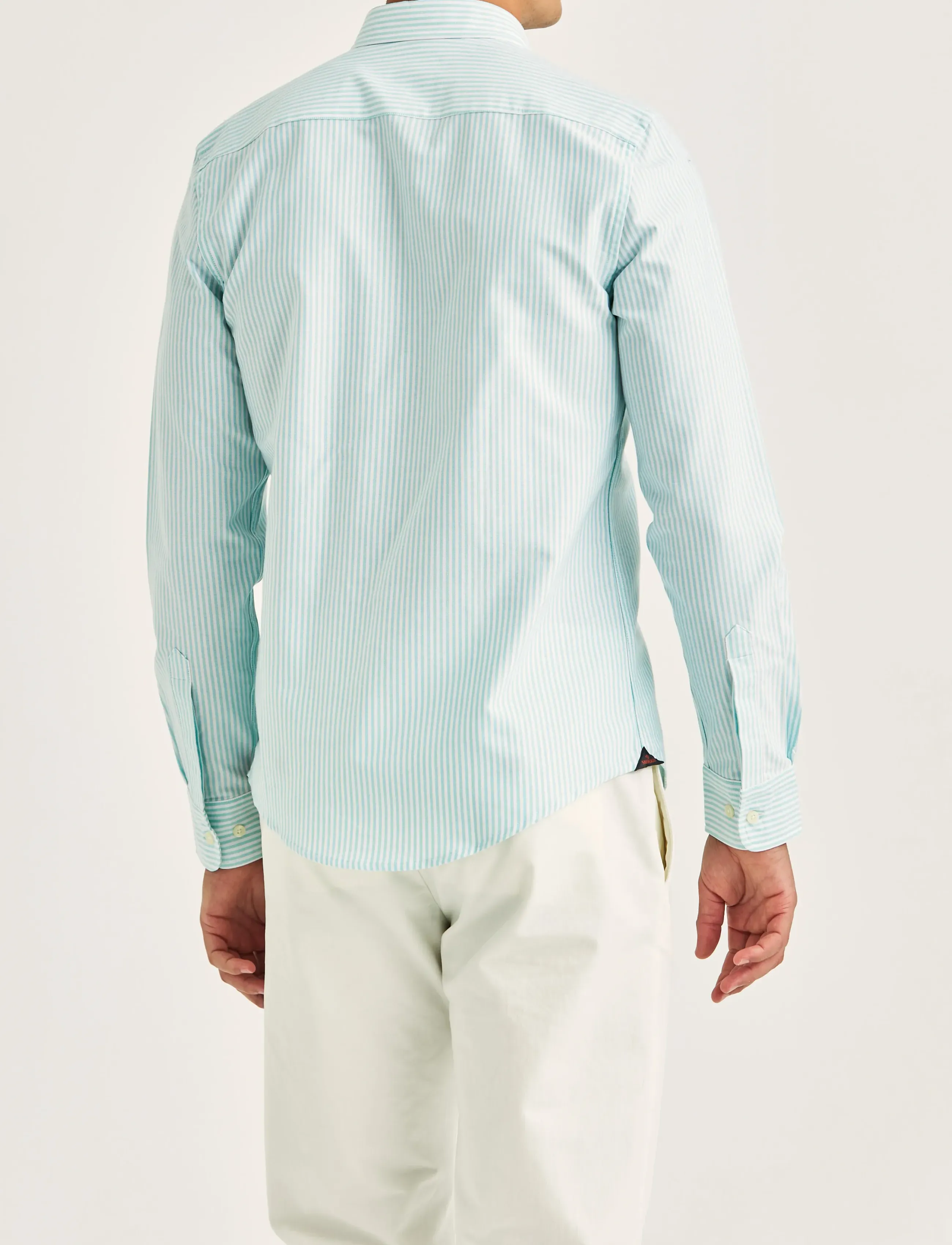 Morris - Douglas Oxford Stripe Shirt-Slim Fit - stribede skjorter - turquoise - 4