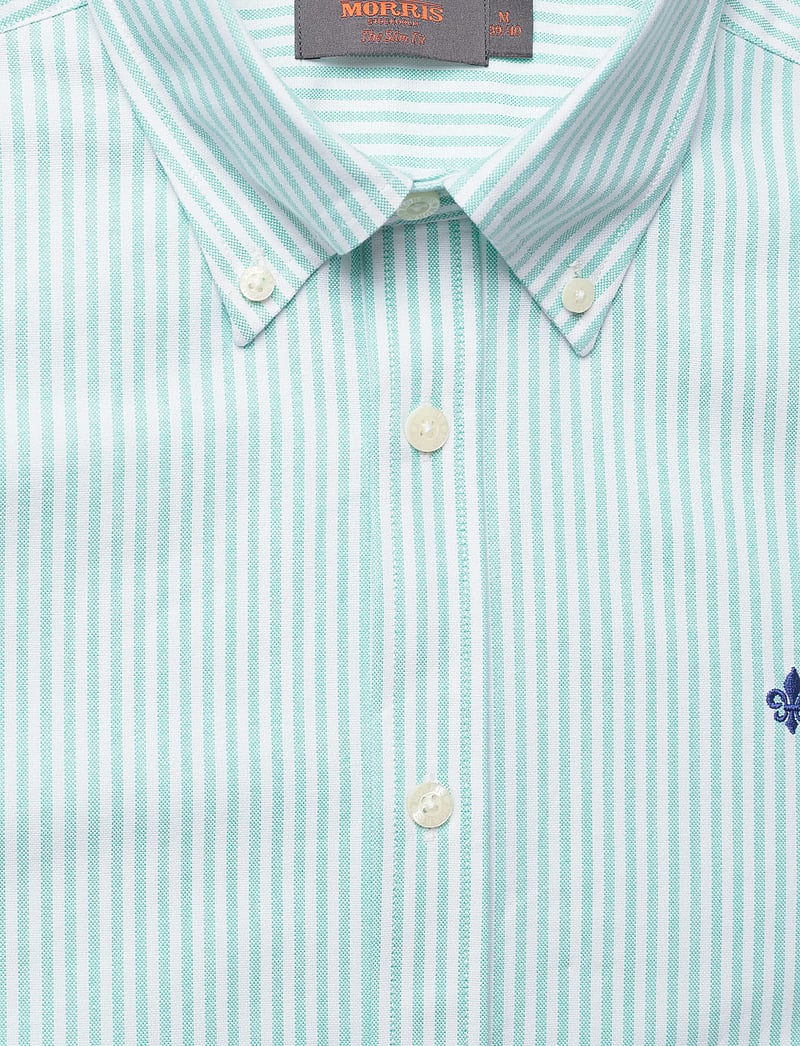 Morris - Douglas Oxford Stripe Shirt-Slim Fit - stribede skjorter - turquoise - 5