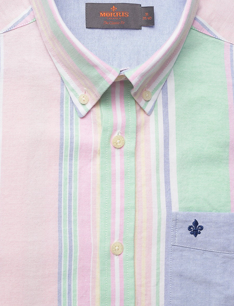 Morris - Morris Happy Oxford Shirt-Classic Fit - triibulised särgid - pink - 5