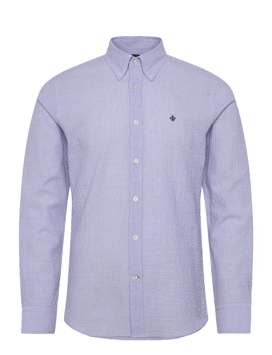 Morris - Morris Seersucker Shirt-Slim Fit - casual skjorter - blue - 1