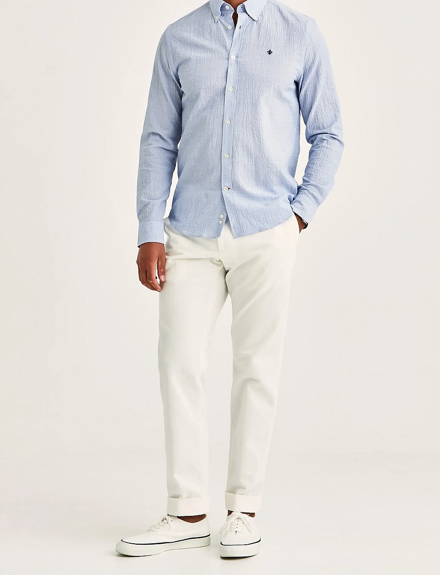 Morris - Morris Seersucker Shirt-Slim Fit - casual skjorter - blue - 3