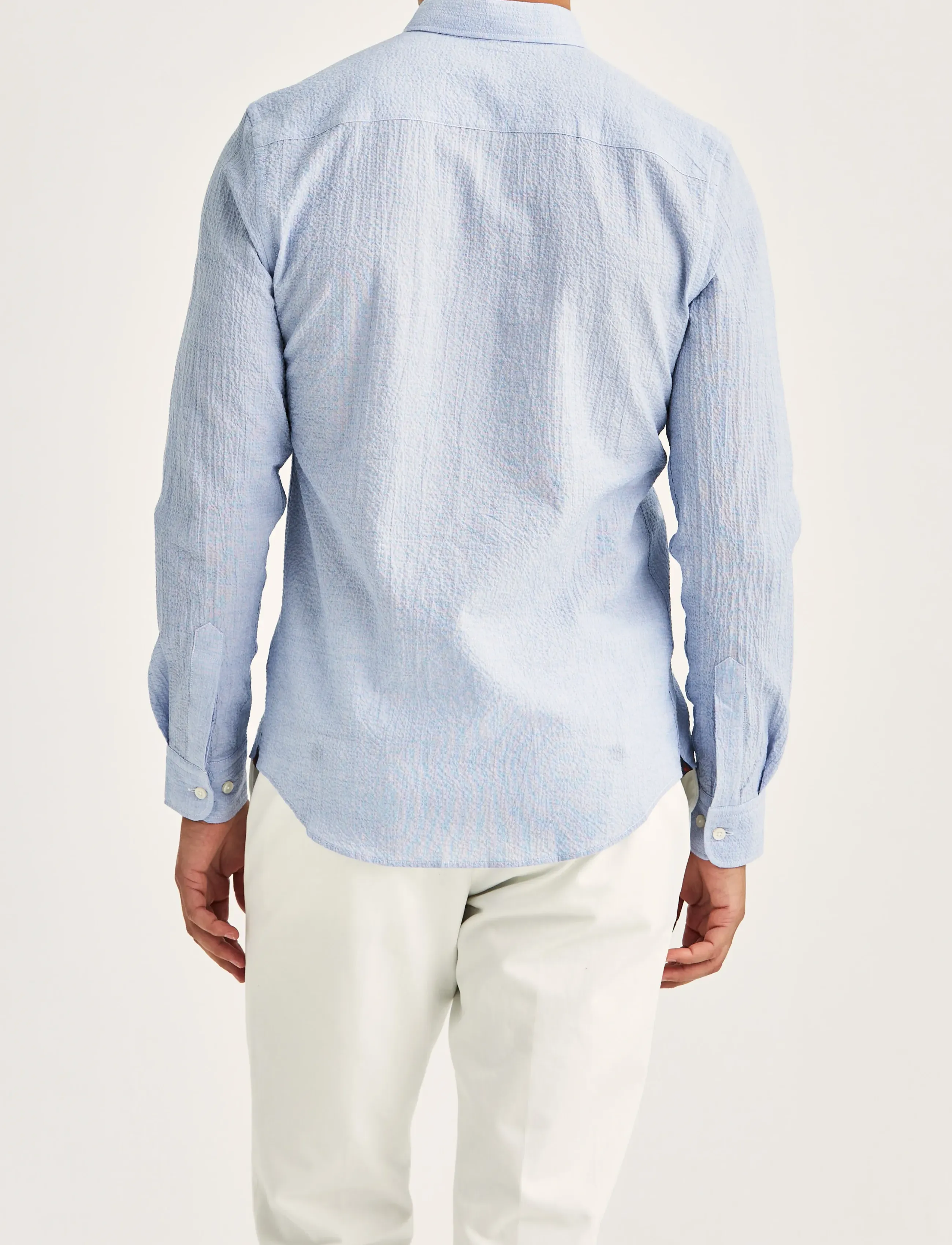 Morris - Morris Seersucker Shirt-Slim Fit - casual skjorter - blue - 4