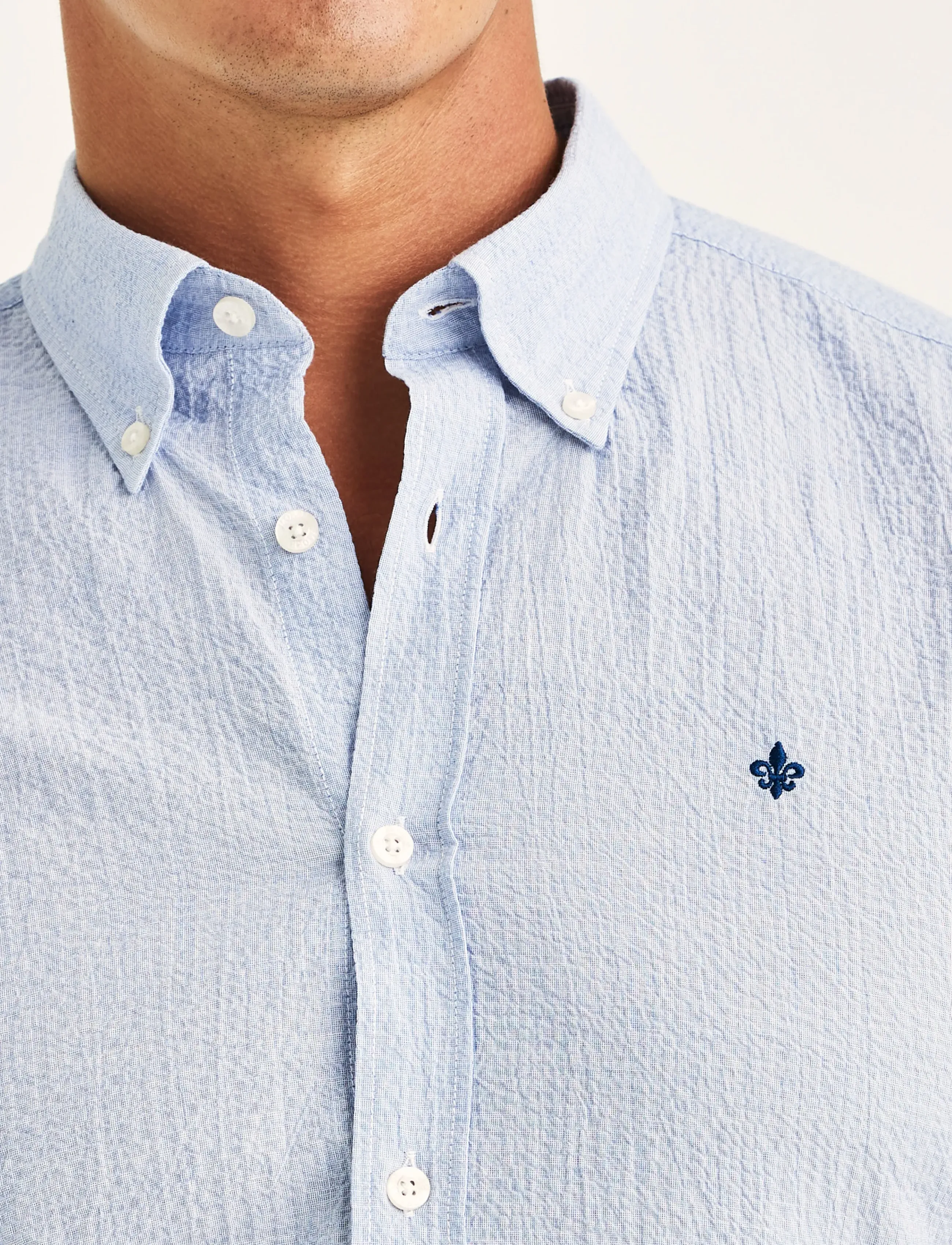 Morris - Morris Seersucker Shirt-Slim Fit - casual skjorter - blue - 5