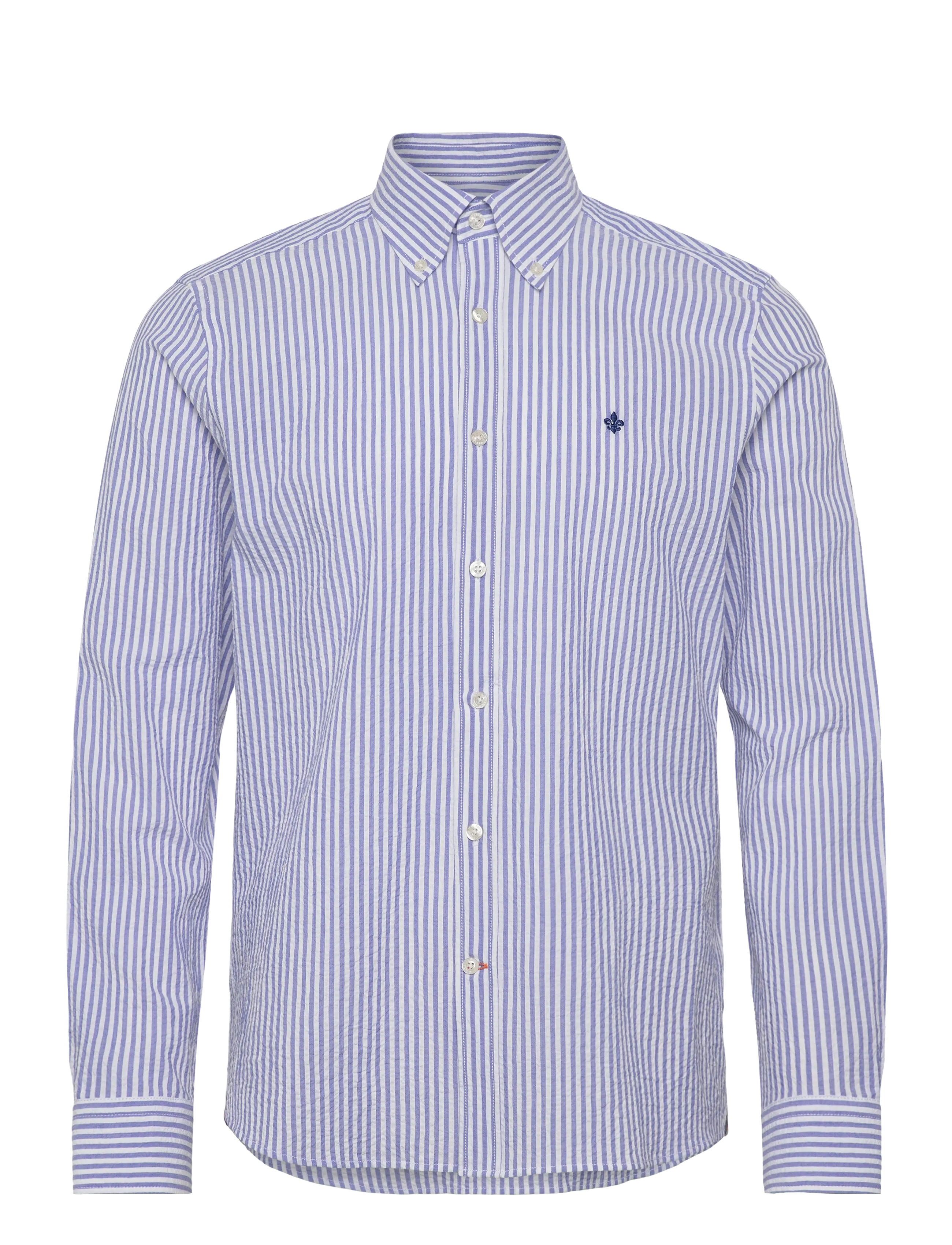 MORRIS Morris Seersucker Shirt-Slim Fit Blau - XL - Herren
