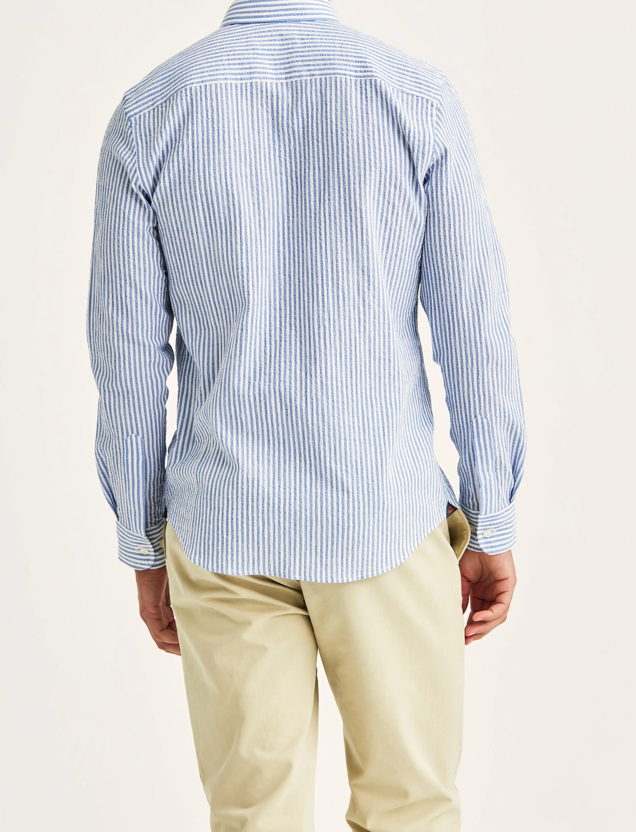 Morris - Morris Seersucker Shirt-Slim Fit - casual skjorter - light blue - 4