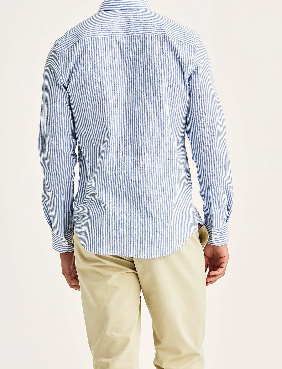 Morris - Morris Seersucker Shirt-Slim Fit - casual skjorter - light blue - 4